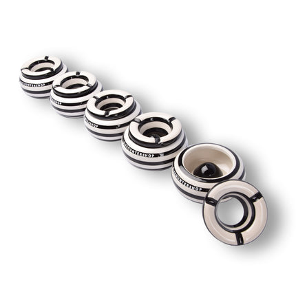 5x Stijlvolle Aardewerk Asbak 11cm x 6cm Zwart - Perfect Rookaccessoire