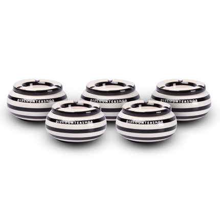 5x Stijlvolle Aardewerk Asbak 11cm x 6cm Zwart - Perfect Rookaccessoire