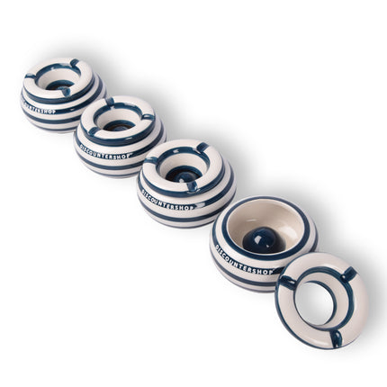 4x Stijlvolle Aardewerk Asbak 11cm x 6cm blauw - Perfect Rookaccessoire