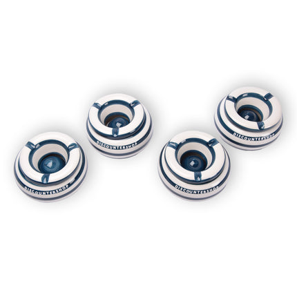 4x Stijlvolle Aardewerk Asbak 11cm x 6cm blauw - Perfect Rookaccessoire