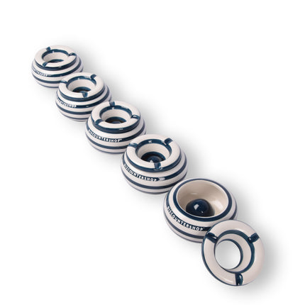 5x Stijlvolle Aardewerk Asbak 11cm x 6cm blauw - Perfect Rookaccessoire