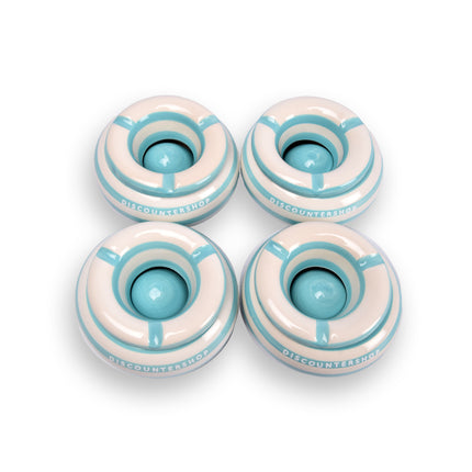 4x Stijlvolle Aardewerk Asbak 11cm x 6cm turquoise - Perfect Rookaccessoire