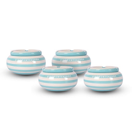 4x Stijlvolle Aardewerk Asbak 11cm x 6cm turquoise - Perfect Rookaccessoire