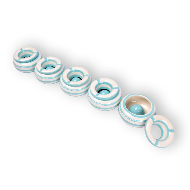 5x Stijlvolle Aardewerk Asbak 11cm x 6cm turquoise - Perfect Rookaccessoire