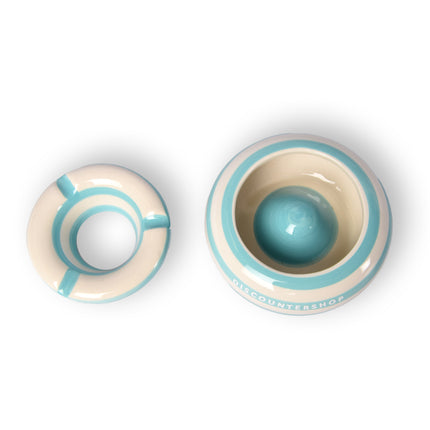 1x Stijlvolle Aardewerk Asbak 11cm x 6cm turquoise - Perfect Rookaccessoire