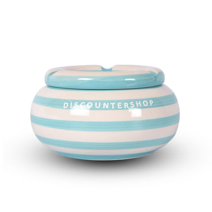 1x Stijlvolle Aardewerk Asbak 11cm x 6cm turquoise - Perfect Rookaccessoire