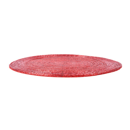 10 Luxe Ronde Rode Placemats | Ø31cm | Superieure Kwaliteit en Vlekbestendig | Ideale Tafelbeschermers Keuken en Hotel | Eenvoudig te  Reinigen en Duurzaam