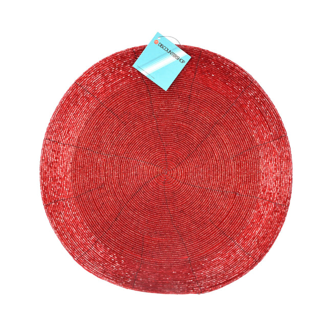 Rode Polyester Placemat | Diameter 31 cm | Antislip en Hittebestendig | Dikte 5mm | Ideaal voor Keuken & Restaurant |  Wasbaar en Gemakkelijk Schoon Te Houden | Perfecte Tafelbeschermer