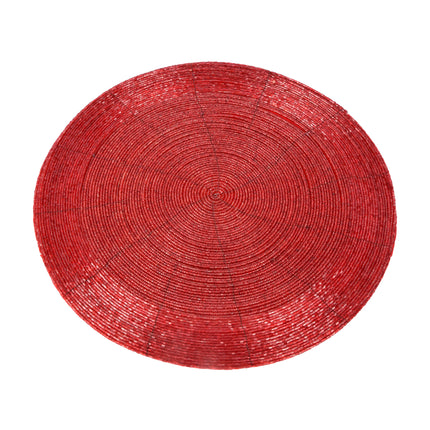 Rode Polyester Placemat | Diameter 31 cm | Antislip en Hittebestendig | Dikte 5mm | Ideaal voor Keuken & Restaurant |  Wasbaar en Gemakkelijk Schoon Te Houden | Perfecte Tafelbeschermer