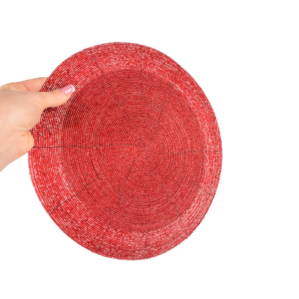 Rode Polyester Placemat | Diameter 31 cm | Antislip en Hittebestendig | Dikte 5mm | Ideaal voor Keuken & Restaurant |  Wasbaar en Gemakkelijk Schoon Te Houden | Perfecte Tafelbeschermer