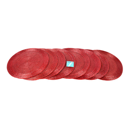 Chique Set van 8 Robuuste Rode Tafelbeschermers | Ø31cm | Rond met Polyester Materiaal | Dikte 5mm | Perfect voor Stijlvol Dineren & Dagelijks Gebruik