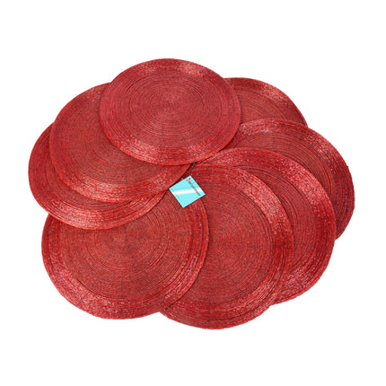 Chique Set van 8 Robuuste Rode Tafelbeschermers | Ø31cm | Rond met Polyester Materiaal | Dikte 5mm | Perfect voor Stijlvol Dineren & Dagelijks Gebruik