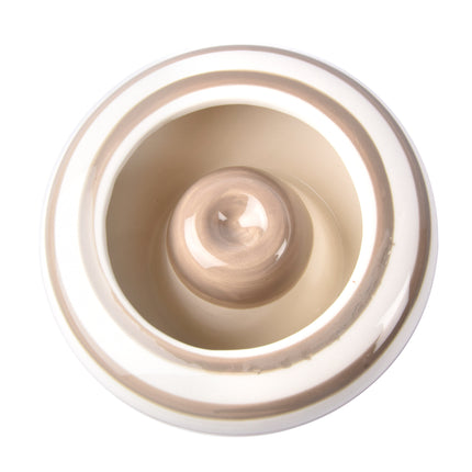 Stijlvolle Aardewerken Asbak Beige | Stormasbak voor Binnen en Buiten | Sigaretten Asbak 14 cm Diameter |  7.5cm Hoogte | Onmisbaar voor Elke Rookliefhebber