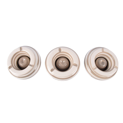 Aardewerken Beige Asbakken | Epitome van Verfijning voor Rokers | 3 Stuks | 14 cm Diameter |  7.5cm Hoogte |  Stormasbak voor Binnen en Buiten | Hoogwaardige  Rook Asbak voor Tafel Auto & Motor