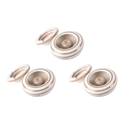 Aardewerken Beige Asbakken | Epitome van Verfijning voor Rokers | 3 Stuks | 14 cm Diameter |  7.5cm Hoogte |  Stormasbak voor Binnen en Buiten | Hoogwaardige  Rook Asbak voor Tafel Auto & Motor