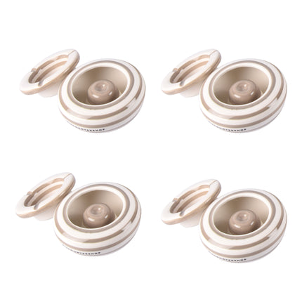 Aardewerken stormasbakken 4 stuks - beige - afmetingen 14cm x 7.5cm - geschikt als sigarettenasbak