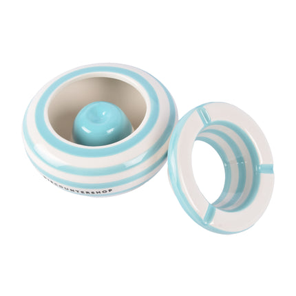 Turquoise Aardewerken Asbak | Binnen & Buiten Rookassbak | 14cm Diameter | 7.5cm Hoogte | Onvervangbaar voor Rokers
