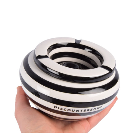 Zwarte Stormasbakken voor Binnen - Aardewerk - Asbakken - 14cm x 7.5cm - Pakket van 4