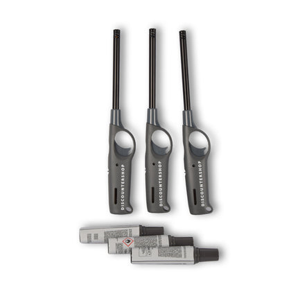 3 stuks | Aansteker | Navulbare aansteker | kunststof/metaaal | Gasaansteker | incl.navuling 18ml | bbq starter elektrisch | 27cm*4cm
