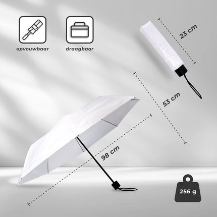Paraplu | Wit | Stormparaplu | polyester | 256g | Stevige paraplu | Opvouwbare paraplu | 98cm*53cm
