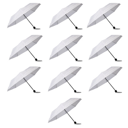 10x Grote Opvouwbare Stormparaplu van Polyester met Aluminium Frame - Wit | 100cm Diameter