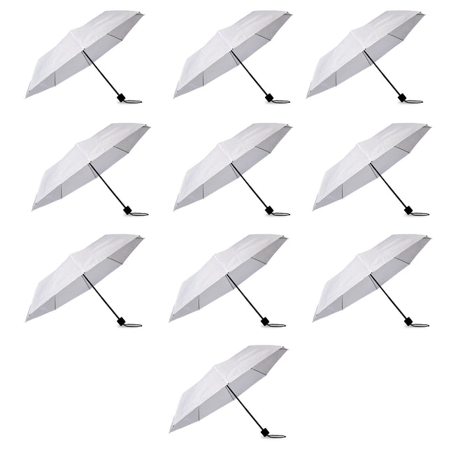 10x Grote Opvouwbare Stormparaplu van Polyester met Aluminium Frame - Wit | 100cm Diameter