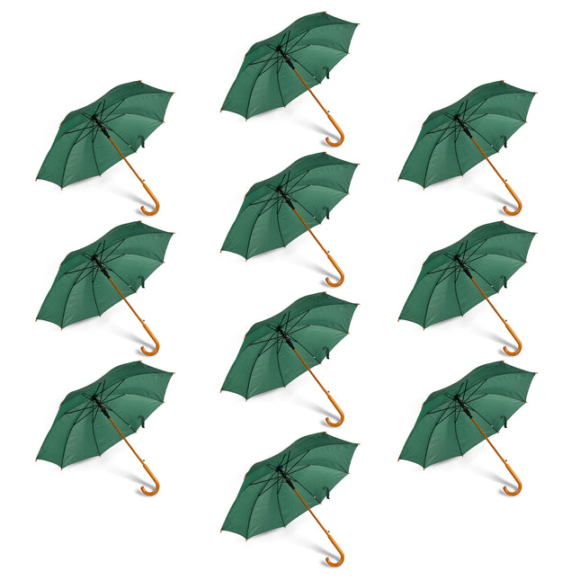 Tienvoudige kwaliteit & stijl: 10 Automatische Groene Paraplu's Diameter - 102cm -  Polyester -  Opvouwbare 