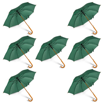 Zevenvoudige bescherming: 7 Automatische Groene Paraplu's - Diameter - 102cm -  Polyester Stormparaplu
