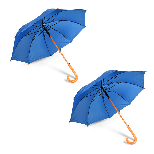2x | Paraplu | kinderparaplu | Diameter 102 cm | Stevige paraplu | blauw | regenaccessoires | polyester | Automatische paraplu | lengte 89cm