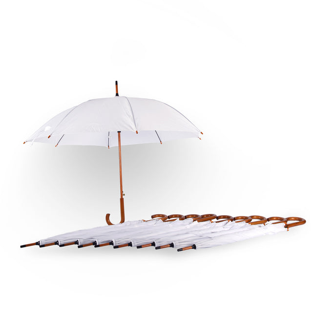 10x Paraplu | kinderparaplu | Diameter 102 cm | Stevige paraplu | wit | regenaccessoires | polyester | Automatische paraplu | lengte 89cm