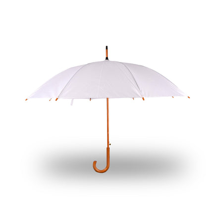 Paraplu | wit | Stormparaplu | polyester | automatische paraplu | 395g | Stevige paraplu | Opvouwbare paraplu | Houten handvat | 89cm*98cm
