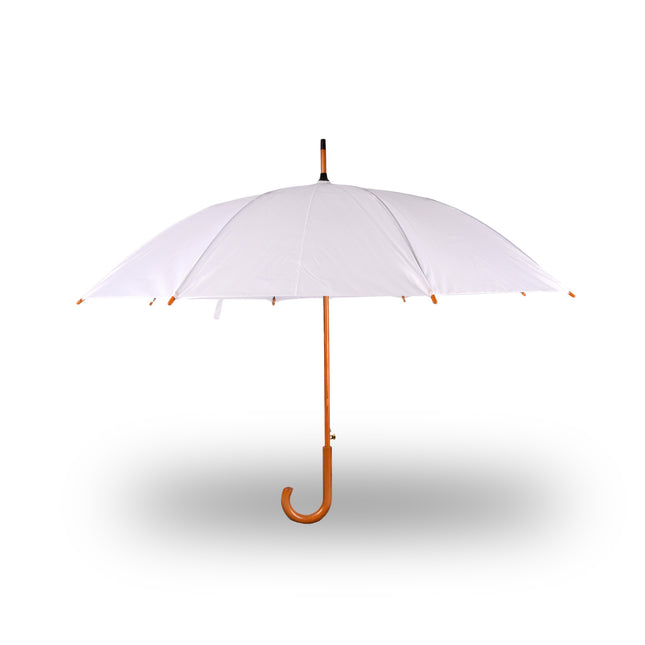 Paraplu | wit | Stormparaplu | polyester | automatische paraplu | 395g | Stevige paraplu | Opvouwbare paraplu | Houten handvat | 89cm*98cm