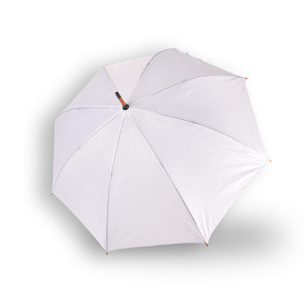 Paraplu | wit | Stormparaplu | polyester | automatische paraplu | 395g | Stevige paraplu | Opvouwbare paraplu | Houten handvat | 89cm*98cm