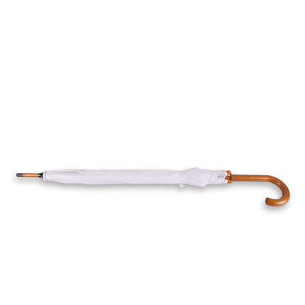 Paraplu | wit | Stormparaplu | polyester | automatische paraplu | 395g | Stevige paraplu | Opvouwbare paraplu | Houten handvat | 89cm*98cm