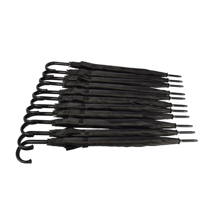 11x Paraplu's in Zwart - Polyester en Aluminium - Lengte 93cm - Diameter. 115cm - Automatische Paraplu