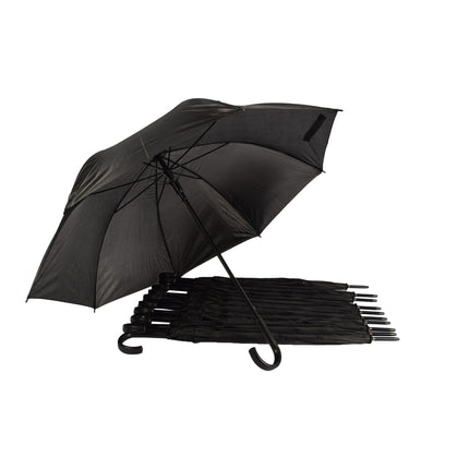 11x Paraplu's in Zwart - Polyester en Aluminium - Lengte 93cm - Diameter. 115cm - Automatische Paraplu