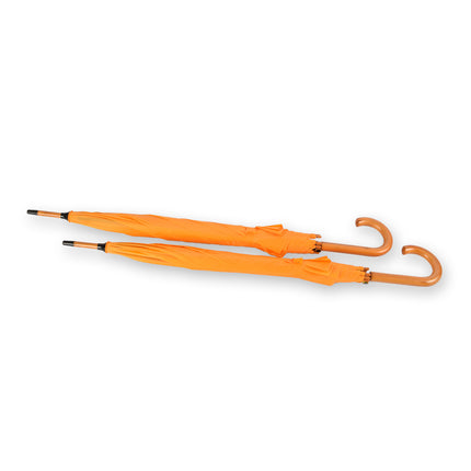 2x | Paraplu | Automatische paraplu | oranje&geel | Opvouwbare paraplu | Houten handvat | 89cm*98cm