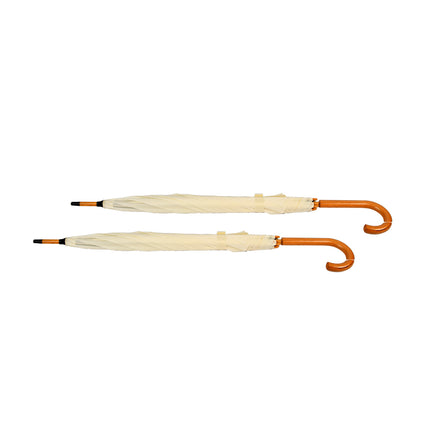 2x Degelijke Automatische Opvouwbare Paraplu - Ø98 cm - Unisex - Wit Vanille