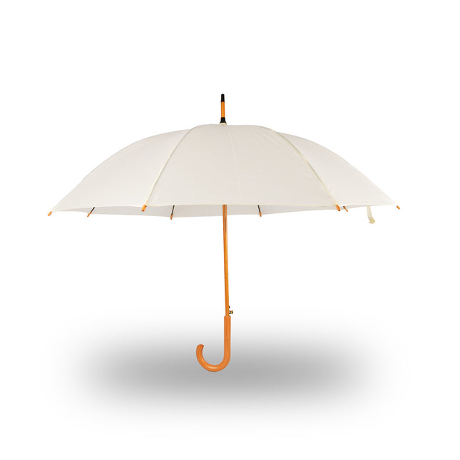 Paraplu | white& vanille | Stormparaplu | polyester | automatische paraplu | 395g | Stevige paraplu | Opvouwbare paraplu | Houten handvat | 89cm*98cm
