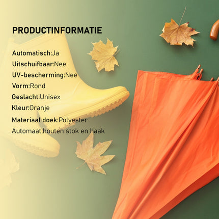 Zevenvoudig stijlvol: Set van 7 prachtige oranje automatische stormparaplu's - diameter 102 cm - Polyester -  Opvouwbare 