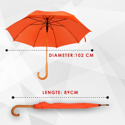 Zevenvoudig stijlvol: Set van 7 prachtige oranje automatische stormparaplu's - diameter 102 cm - Polyester -  Opvouwbare 