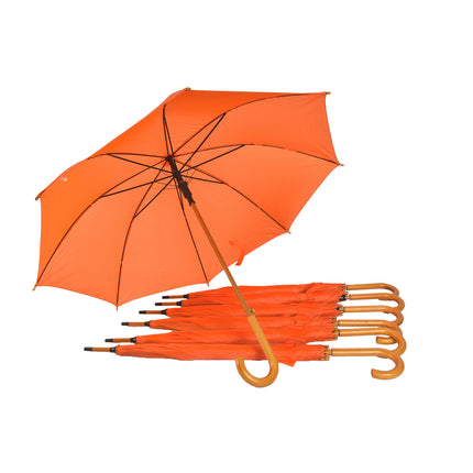 Zevenvoudig stijlvol: Set van 7 prachtige oranje automatische stormparaplu's - diameter 102 cm - Polyester -  Opvouwbare 