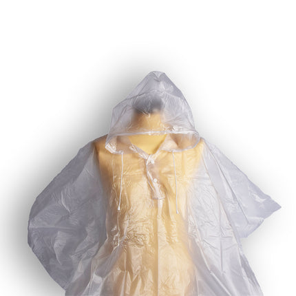 Regenponcho | Transparent | 233g | Unisex | Waterdichte poncho | vierkant& wijd | Regencape | Regenpak | 125cm*101cm