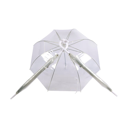 Set Van 3 Opvouwbare Automatische Paraplu's In Transparant En Wit | Lengte 83.5cm | Diameters ~98cm | Ideaal Voor Zowel Dames Als Heren | Gemakkelijk Mee Te Nemen | Perfect Voor Alle Leeftijden