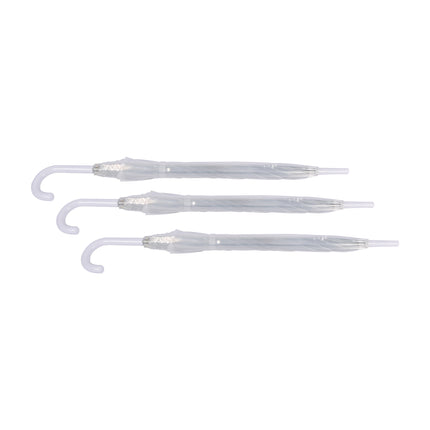 Set Van 3 Opvouwbare Automatische Paraplu's In Transparant En Wit | Lengte 83.5cm | Diameters ~98cm | Ideaal Voor Zowel Dames Als Heren | Gemakkelijk Mee Te Nemen | Perfect Voor Alle Leeftijden