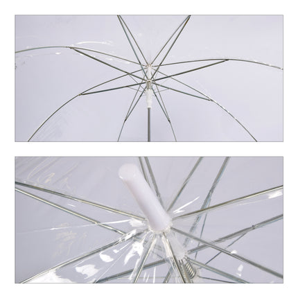 Set Van 3 Opvouwbare Automatische Paraplu's In Transparant En Wit | Lengte 83.5cm | Diameters ~98cm | Ideaal Voor Zowel Dames Als Heren | Gemakkelijk Mee Te Nemen | Perfect Voor Alle Leeftijden