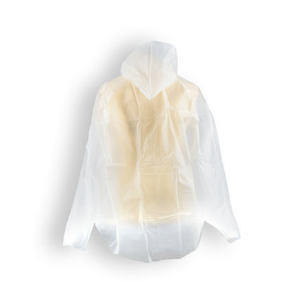 Waterdichte Regenponcho's - 5-Pack, Wit & Transparant, Unisex, 860g, Capuchon Inbegrepen.