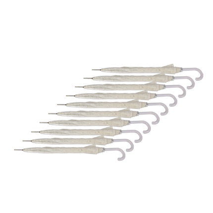 Witte Franse Kant Bruiloft Paraplu - Transparante Trouwparaplu Windbestendig - Set van 10 - 98 cm Diameter