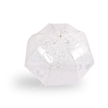 Transparante Bruid Bruiloft Paraplu 98cm met Kant – Witte Franse Kant Trouwparaplu – Winddichte Koepelparaplu – Automatisch Openend