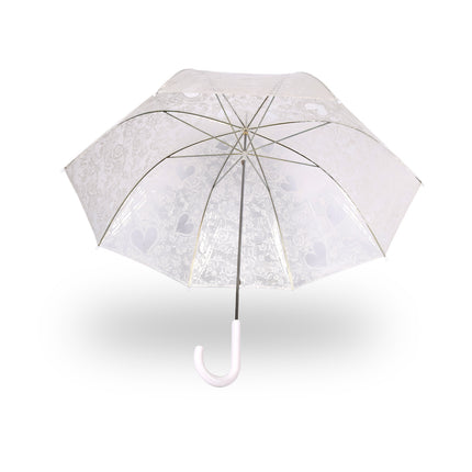 Transparante Bruid Bruiloft Paraplu 98cm met Kant – Witte Franse Kant Trouwparaplu – Winddichte Koepelparaplu – Automatisch Openend
